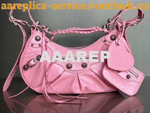 Replica Balenciaga Le Cagole XS S Shoulder Bag in Lambskin Pink 671307 10