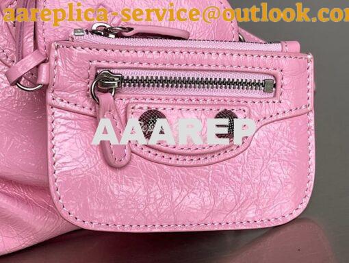 Replica Balenciaga Le Cagole XS S Shoulder Bag in Lambskin Pink 671307 13