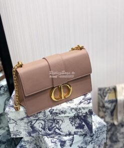 Replica Dior 30 Montaigne Grained Calfskin Bag with Chain M9208 Nude 2