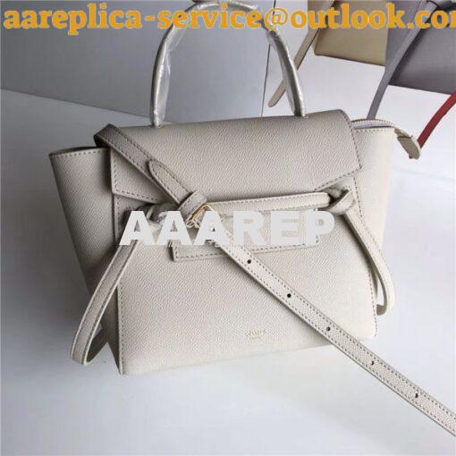 Replica Celine Nano Belt Bag In clay Grained Calfskin 185003 2