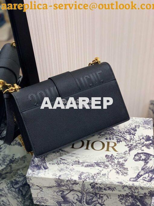 Replica Dior 30 Montaigne Grained Calfskin Bag with Chain M9208 Black 7