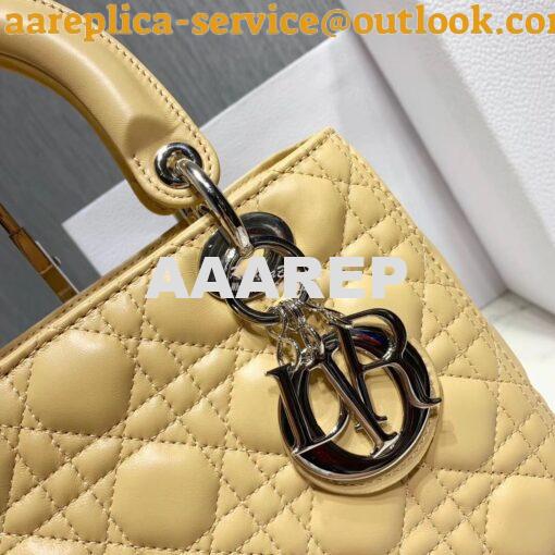 Replica Christian Dior Lady Dior Quilted in Lambskin Leather Bag Yello 4