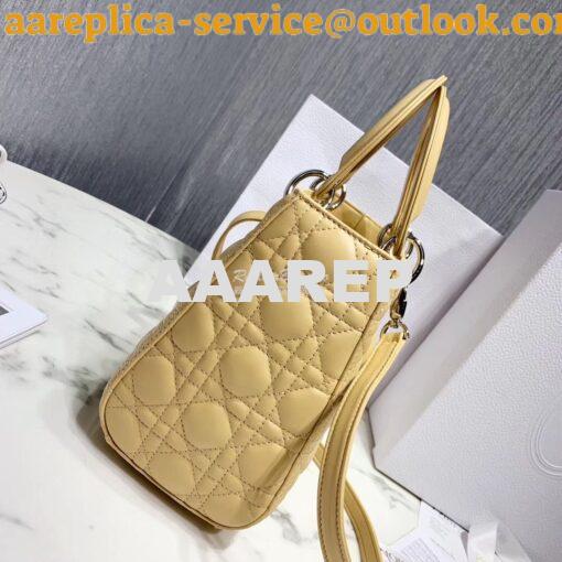 Replica Christian Dior Lady Dior Quilted in Lambskin Leather Bag Yello 5