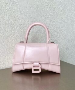 Replica Balenciaga Hourglass Top Handle Bag In Light Rose Shiny Box Ca