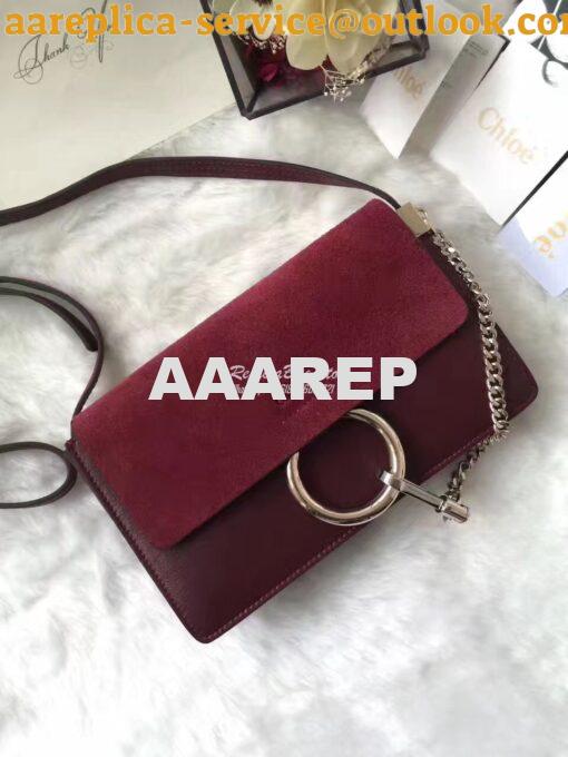 Replica Chloe Faye Small shoulder bag in Suede and Smooth Calfskin Sie