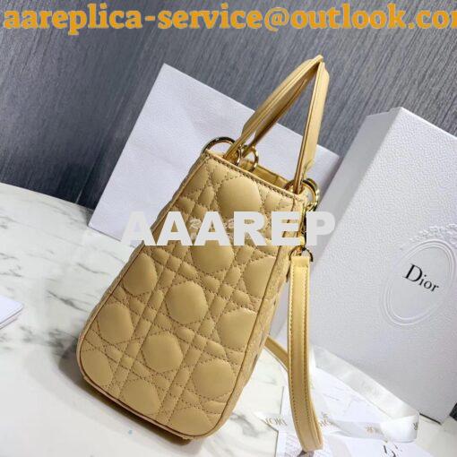 Replica Christian Dior Lady Dior Quilted in Lambskin Leather Bag Yello 12