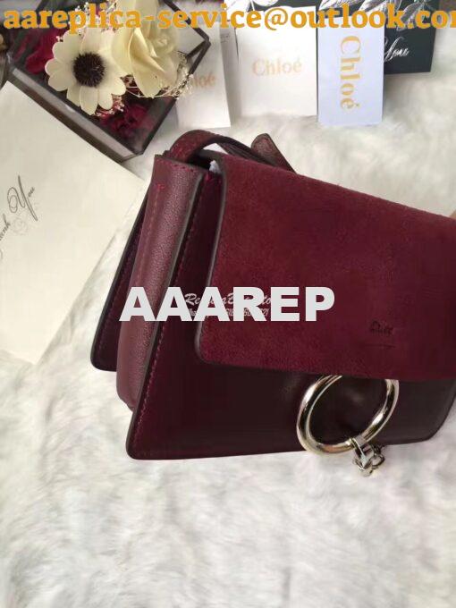 Replica Chloe Faye Small shoulder bag in Suede and Smooth Calfskin Sie 3