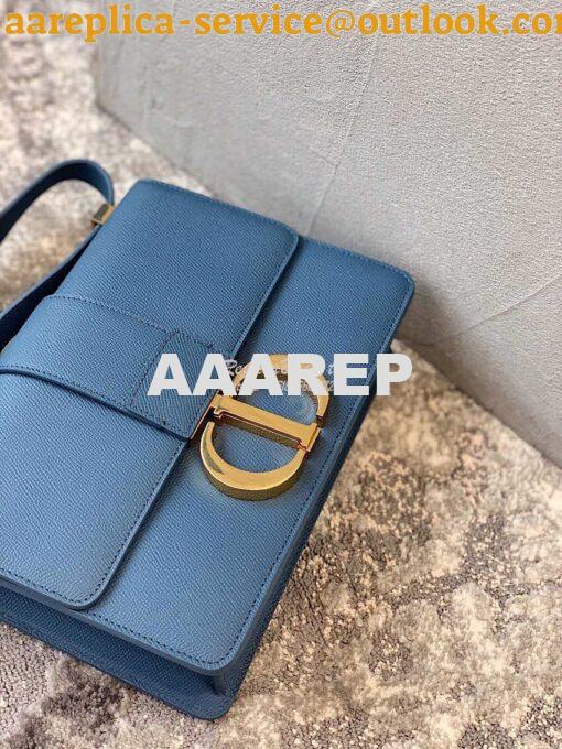 Replica Dior 30 Montaigne Grained Calfskin Bag in Denim Blue 5