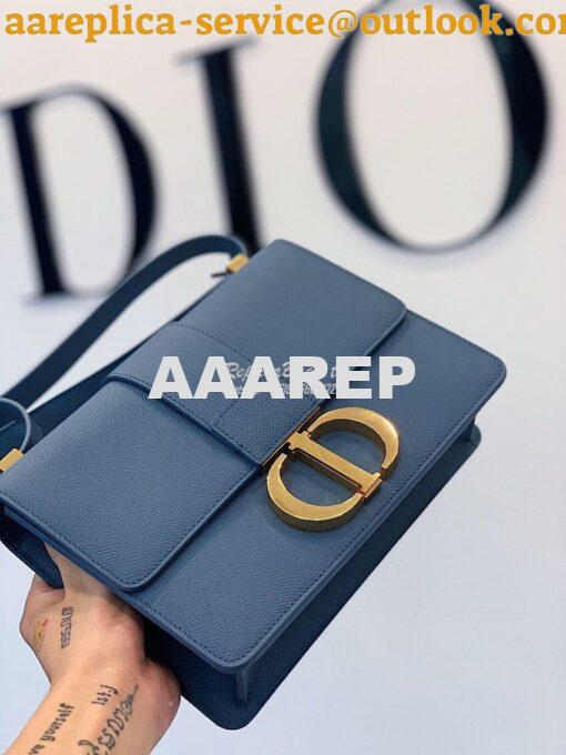 Replica Dior 30 Montaigne Grained Calfskin Bag in Denim Blue 6