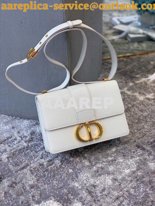 Replica Dior 30 Montaigne Grained Calfskin Bag in White