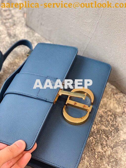 Replica Dior 30 Montaigne Grained Calfskin Bag in Denim Blue 7