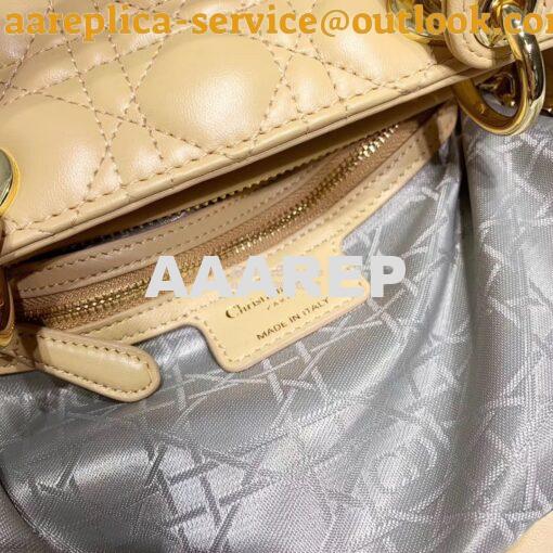 Replica Christian Dior Lady Dior Quilted in Lambskin Leather Bag Yello 15