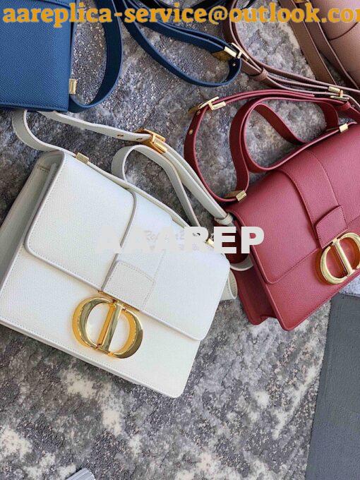 Replica Dior 30 Montaigne Grained Calfskin Bag in White 3