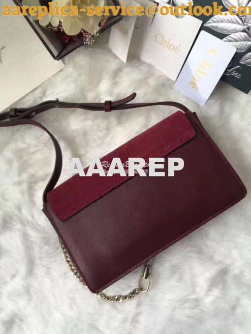 Replica Chloe Faye Small shoulder bag in Suede and Smooth Calfskin Sie 8