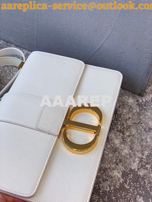 Replica Dior 30 Montaigne Grained Calfskin Bag in White 5