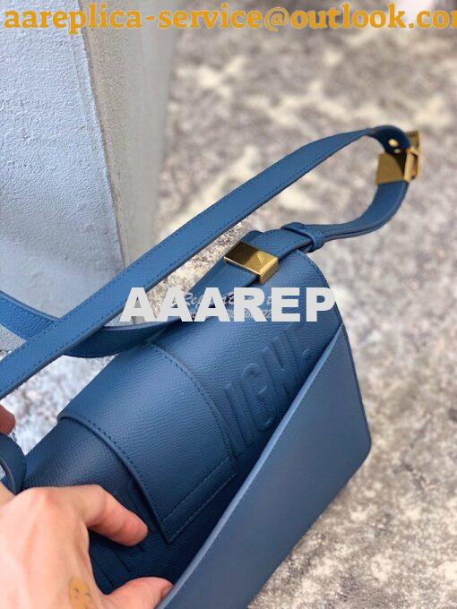 Replica Dior 30 Montaigne Grained Calfskin Bag in Denim Blue 10