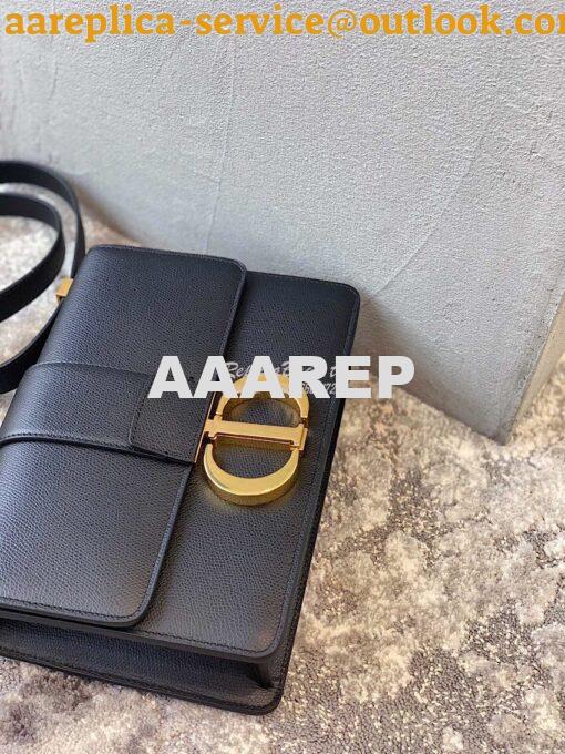 Replica Dior 30 Montaigne Grained Calfskin Bag in Black 3