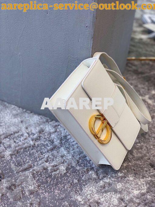 Replica Dior 30 Montaigne Grained Calfskin Bag in White 9