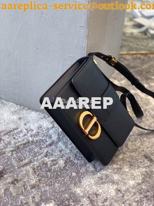 Replica Dior 30 Montaigne Grained Calfskin Bag in Black 5