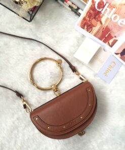 Replica Chloe Small Nile Minaudière in Smooth Calfskin Caramel