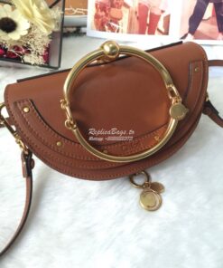 Replica Chloe Small Nile Minaudière in Smooth Calfskin Caramel 2