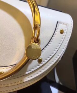 Replica Chloe Small Nile Minaudière in Smooth Calfskin White 2