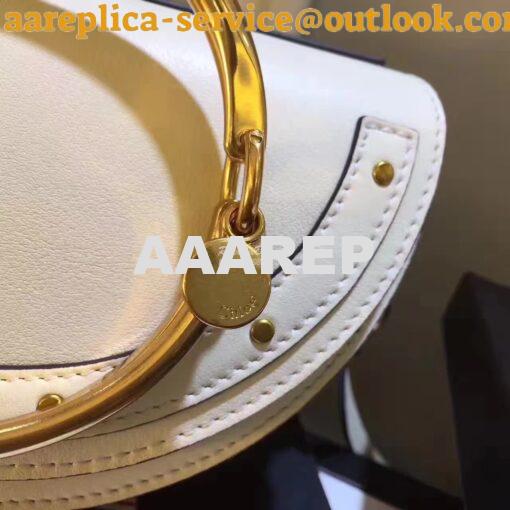 Replica Chloe Small Nile Minaudière in Smooth Calfskin White 2