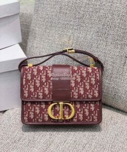 Replica Dior 30 Montaigne Oblique Jacquard Canvas Burgundy