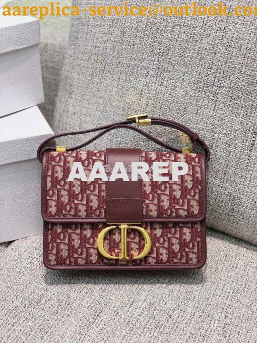 Replica Dior 30 Montaigne Oblique Jacquard Canvas Burgundy