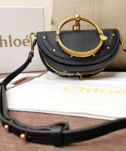 Replica Chloe Small Nile Minaudière in Smooth Calfskin Black