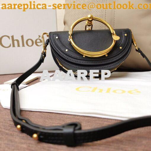 Replica Chloe Small Nile Minaudière in Smooth Calfskin Black