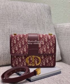 Replica Dior 30 Montaigne Oblique Jacquard Canvas Burgundy 2