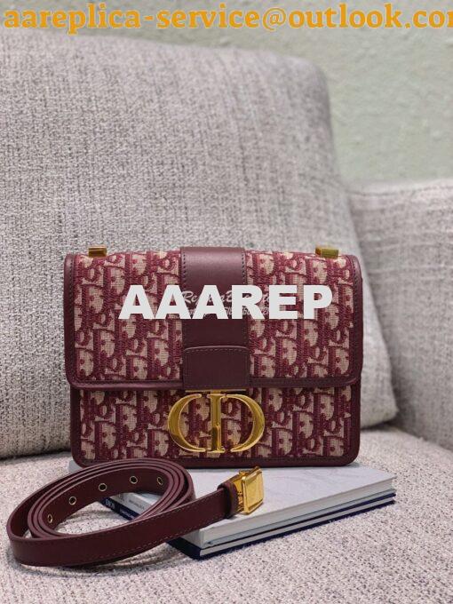 Replica Dior 30 Montaigne Oblique Jacquard Canvas Burgundy 2