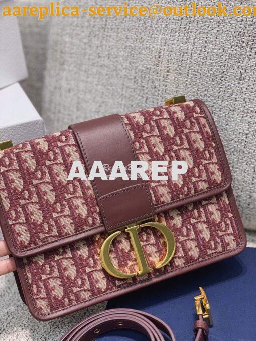 Replica Dior 30 Montaigne Oblique Jacquard Canvas Burgundy 3