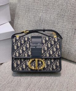 Replica Dior 30 Montaigne Oblique Jacquard Canvas Blue