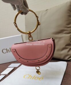 Replica Chloe Small Nile Minaudière in Smooth Calfskin Pink