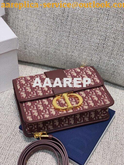 Replica Dior 30 Montaigne Oblique Jacquard Canvas Burgundy 5