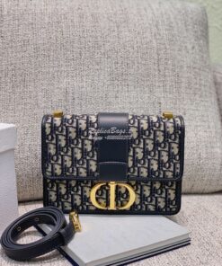 Replica Dior 30 Montaigne Oblique Jacquard Canvas Blue 2