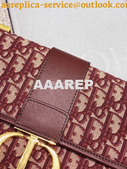 Replica Dior 30 Montaigne Oblique Jacquard Canvas Burgundy 6