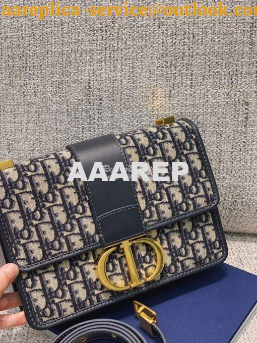 Replica Dior 30 Montaigne Oblique Jacquard Canvas Blue 3