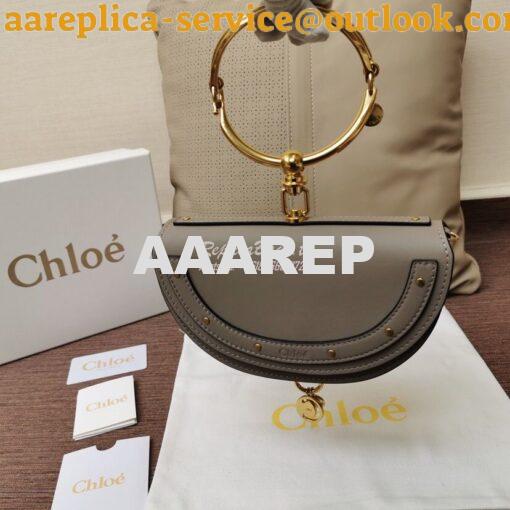 Replica Chloe Small Nile Minaudière in Smooth Calfskin Grey