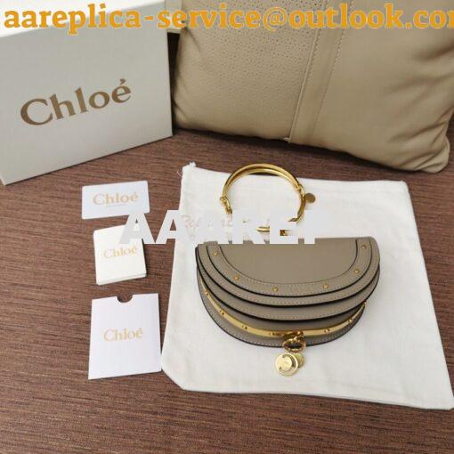 Replica Chloe Small Nile Minaudière in Smooth Calfskin Grey 4