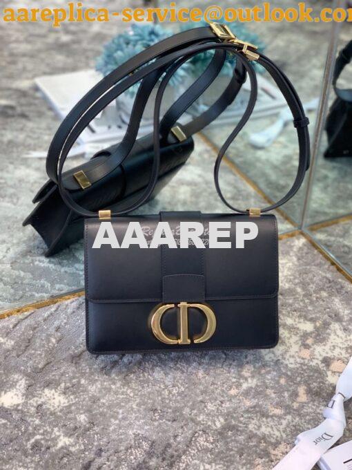 Replica Dior 30 Montaigne Calfskin Bag in Black