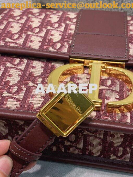 Replica Dior 30 Montaigne Oblique Jacquard Canvas Burgundy 12