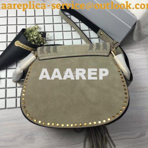 Replica Chloe Hudson Shoulder Bag in Suede Calfskin Grey 2