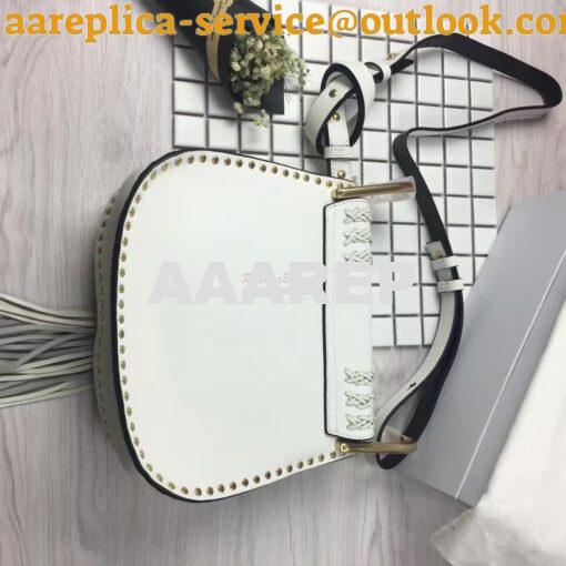 Replica Chloe Hudson Shoulder Bag in Suede Calfskin White 3