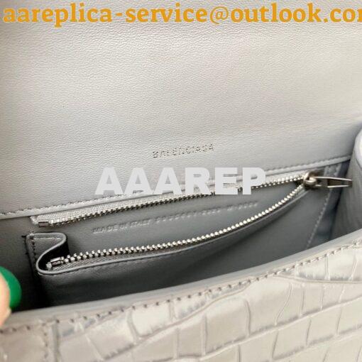 Replica Balenciaga Hourglass Top Handle Bag In Shiny Crocodile Embosse 14