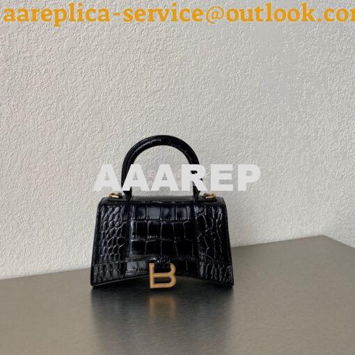 Replica Balenciaga Hourglass Top Handle Bag In Shiny Crocodile Embosse 10