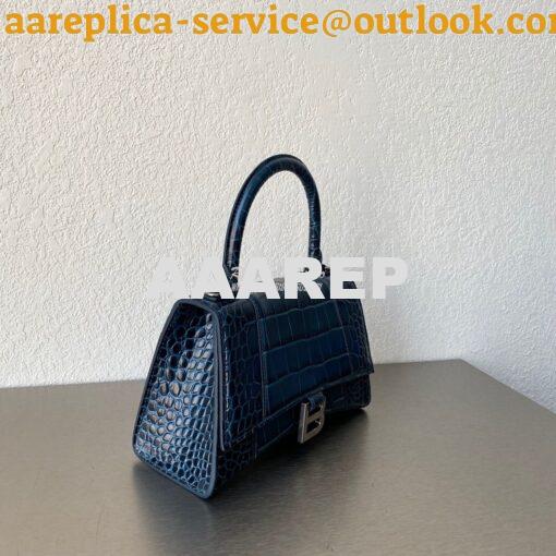 Replica Balenciaga Hourglass Top Handle Bag In Shiny Crocodile Embosse 4