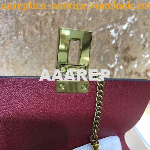 Replica Chloe Drew Shoulder Bag in Grained Lambskin Wine 5